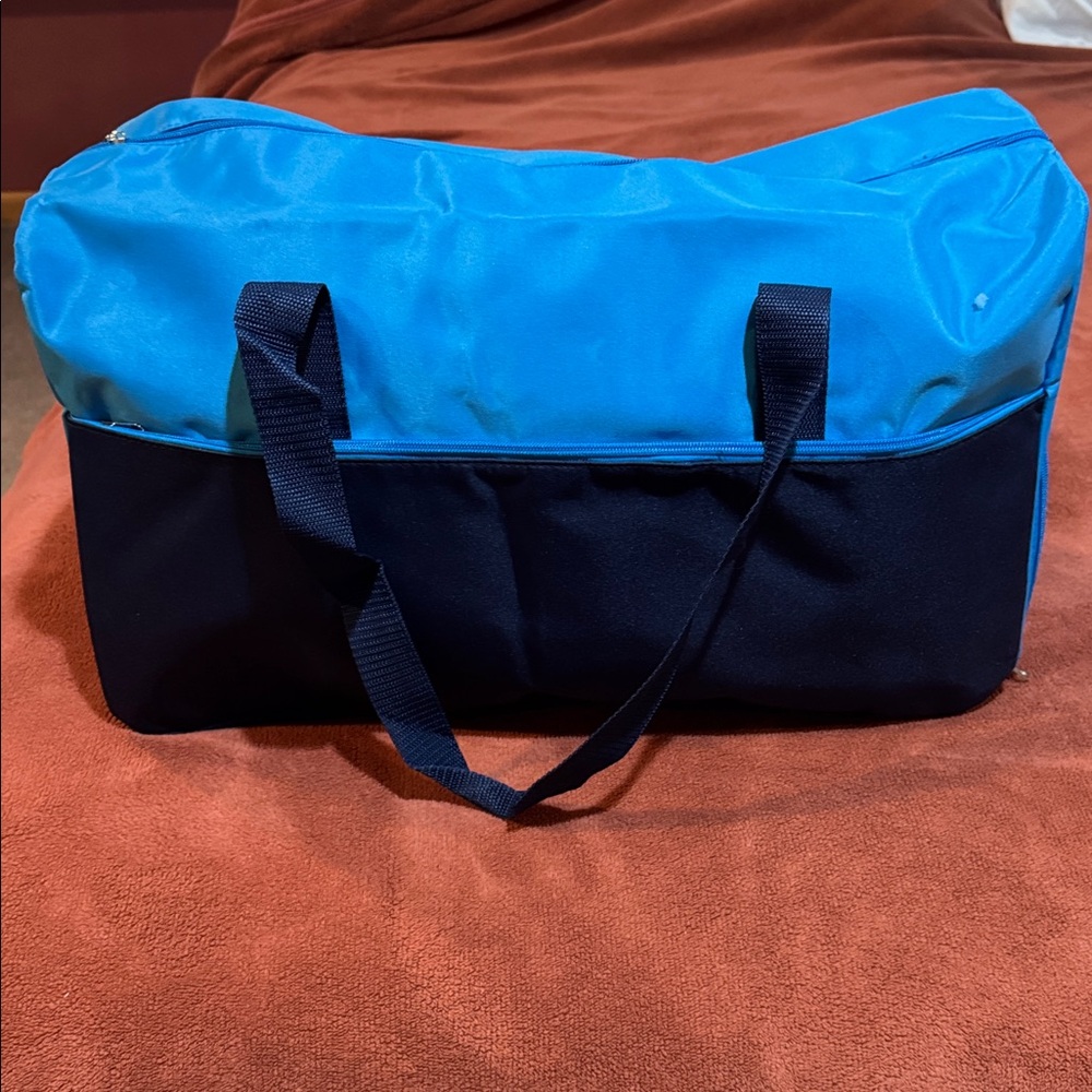 Blue and Black Large Weekender Tote Bag 20”Lx12”Hx7”D